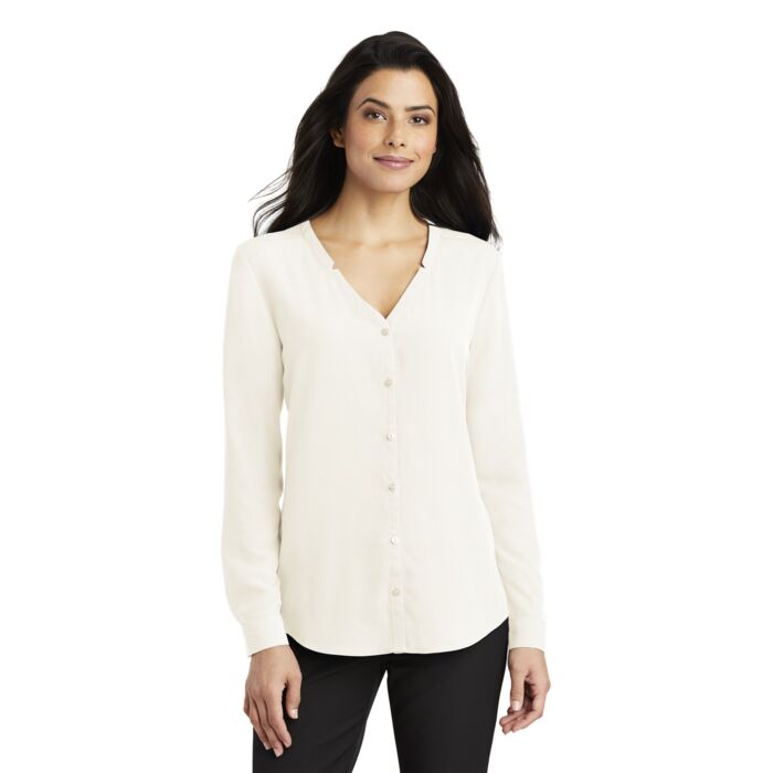 Women's Long Sleeve Button Front Blouse Thumbnail