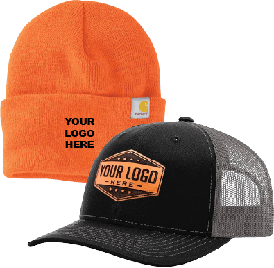 Custom hats, embroidered caps, printed headwear, branded hats, personalized headwear