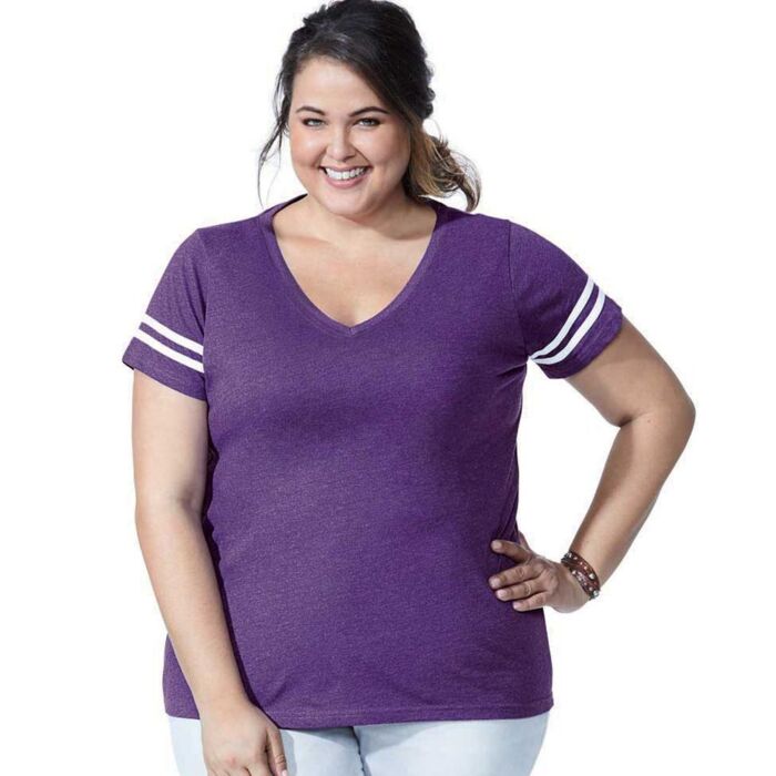 Curvy Collection Women's Vintage Football T-Shirt Thumbnail